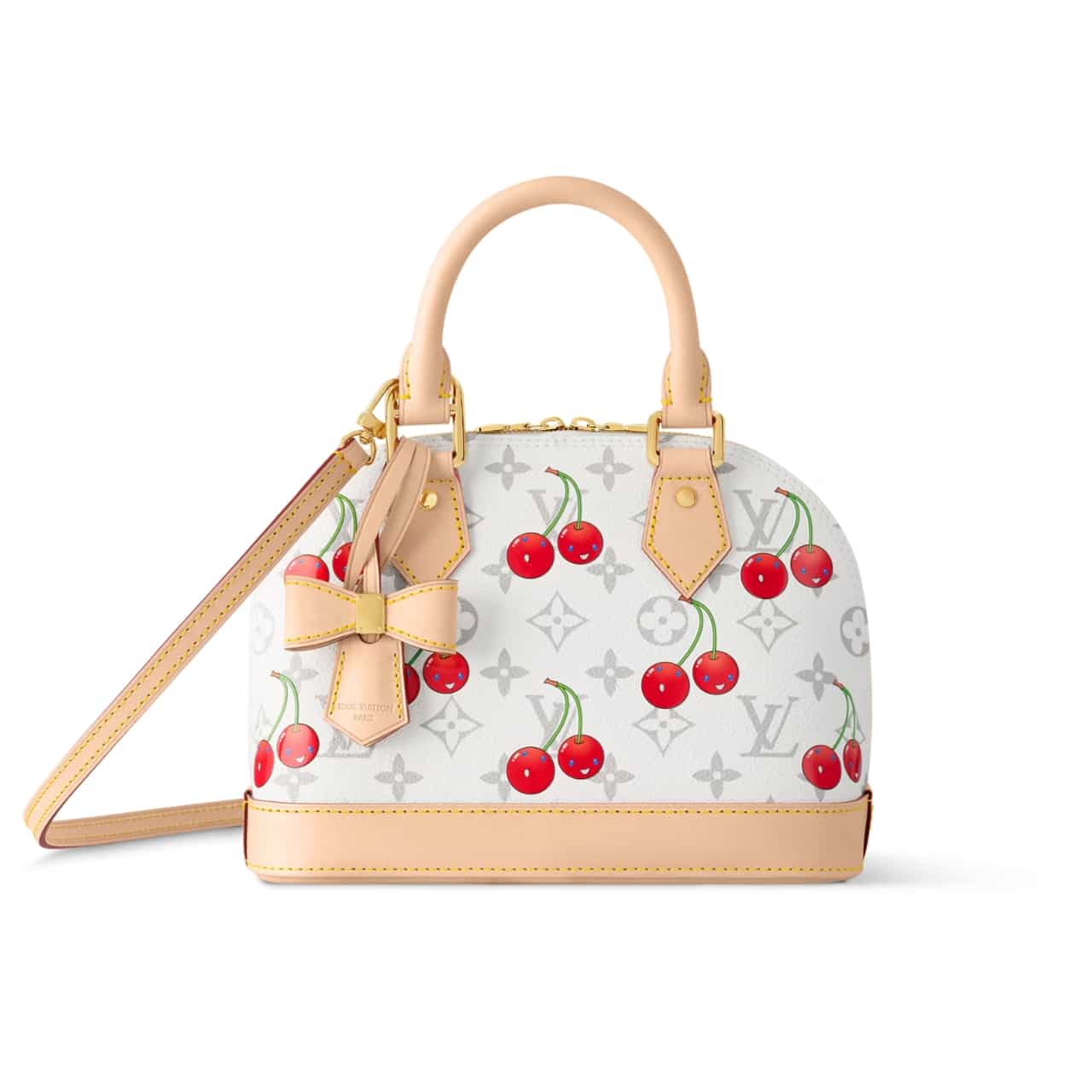 X Takashi Murakami Alma BB Monogram Cherry Top Handle Bag White 23Cm M14234 ALMA Bag