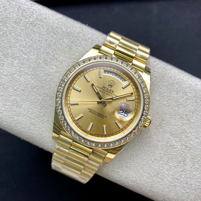 Regency Weekday 40 mm Weekday Brilliant diamond set Bezel Champagne colour Dial 228348RBR 8306