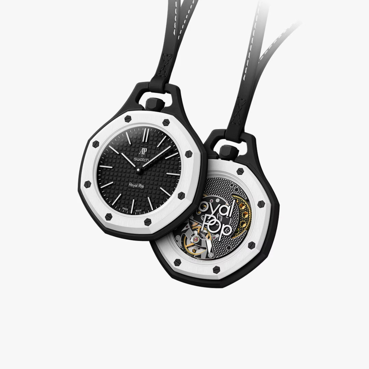 Swiss Pop Art Ocho Negro Ceramic Watch 3233
