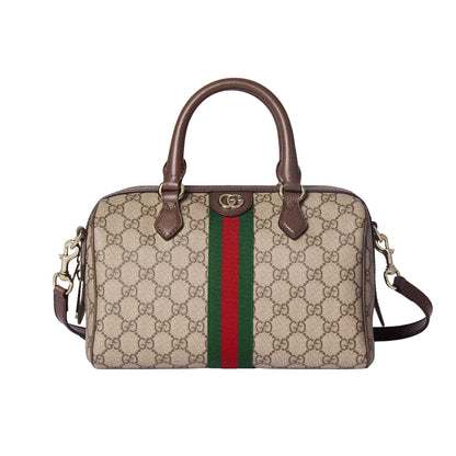 Ophidia Small GG Monogram Boston Bag Beige And Dark Brown 22Cm 772053 96IWG 8745 OPHIDIA Bag