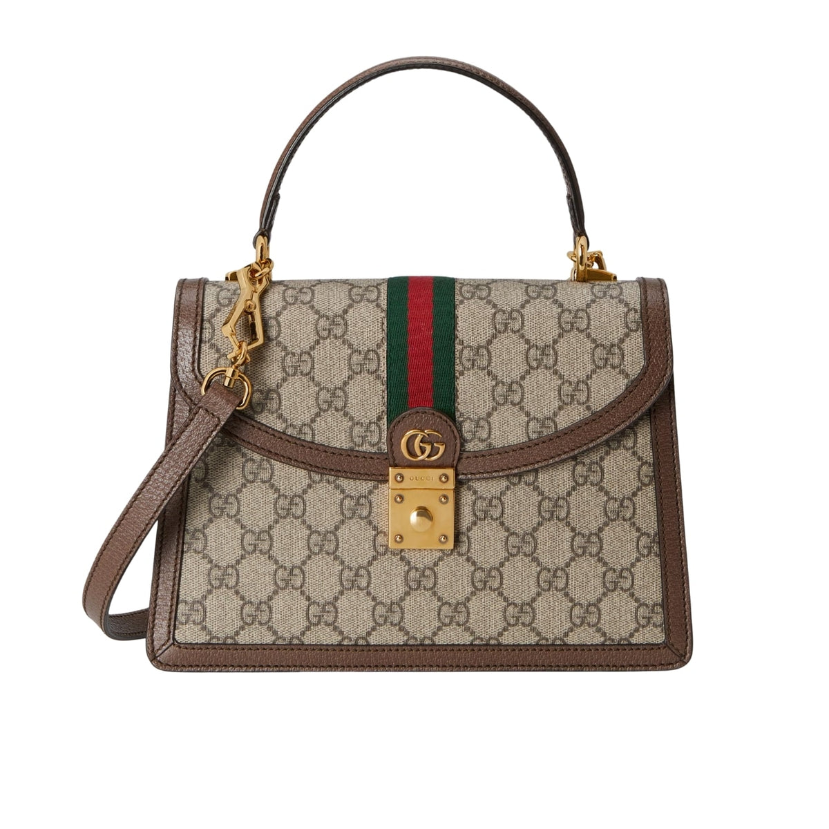 Ophidia Medium GG Supreme Canvas Top Handle Bag Beige And Ebony 25Cm 651055 96IWX 8745 OPHIDIA Bag