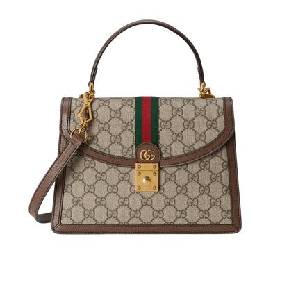 Ophidia Medium GG Supreme Canvas Top Handle Bag Beige And Ebony 25Cm 651055 96IWX 8745 OPHIDIA Bag