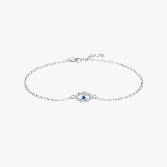 Lucky Blue Eye CZ Bracelet – 925 Sterling Silver