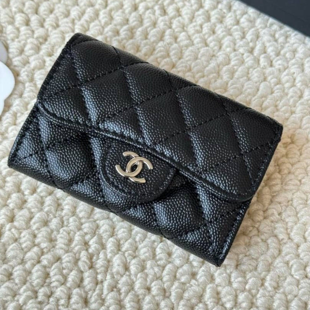 Classic Card Holder Grained Leather Black 11cm AP0214 Y01588 C3906 Classic Bag