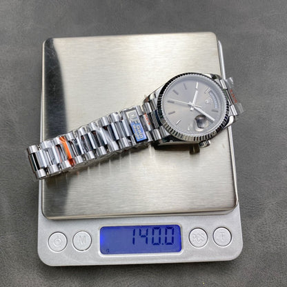 Regency Weekday 36 mm Weekday Fluted Bezel Silver Dial 128239 6433