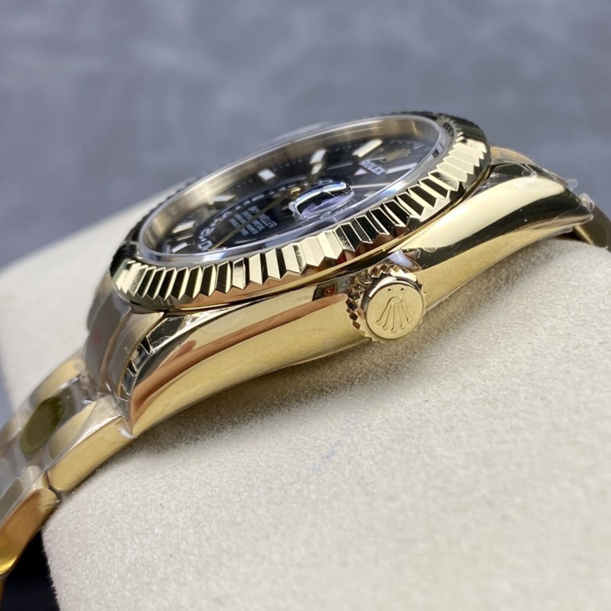 [Super Clone] Regency Dual Time 42 mm Timeless Fluted Bezel Bright black Dial 336938 9785