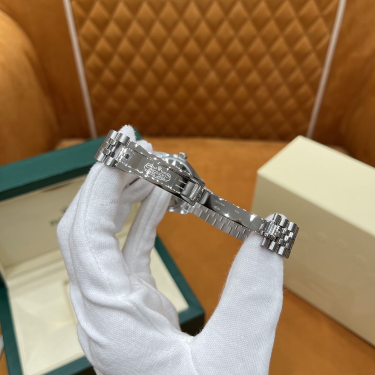 [Super Clone] Regency Classic Date 31 mm Five-Link Brilliant diamond set Bezel Silver set with diamonds Dial 278384RBR 7615