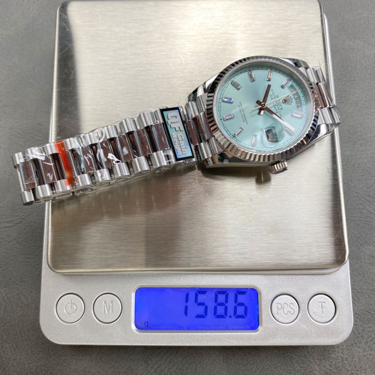 [Super Clone] Regency Weekday 36 mm Weekday Fluted Bezel Ice blue Dial 128236 6513