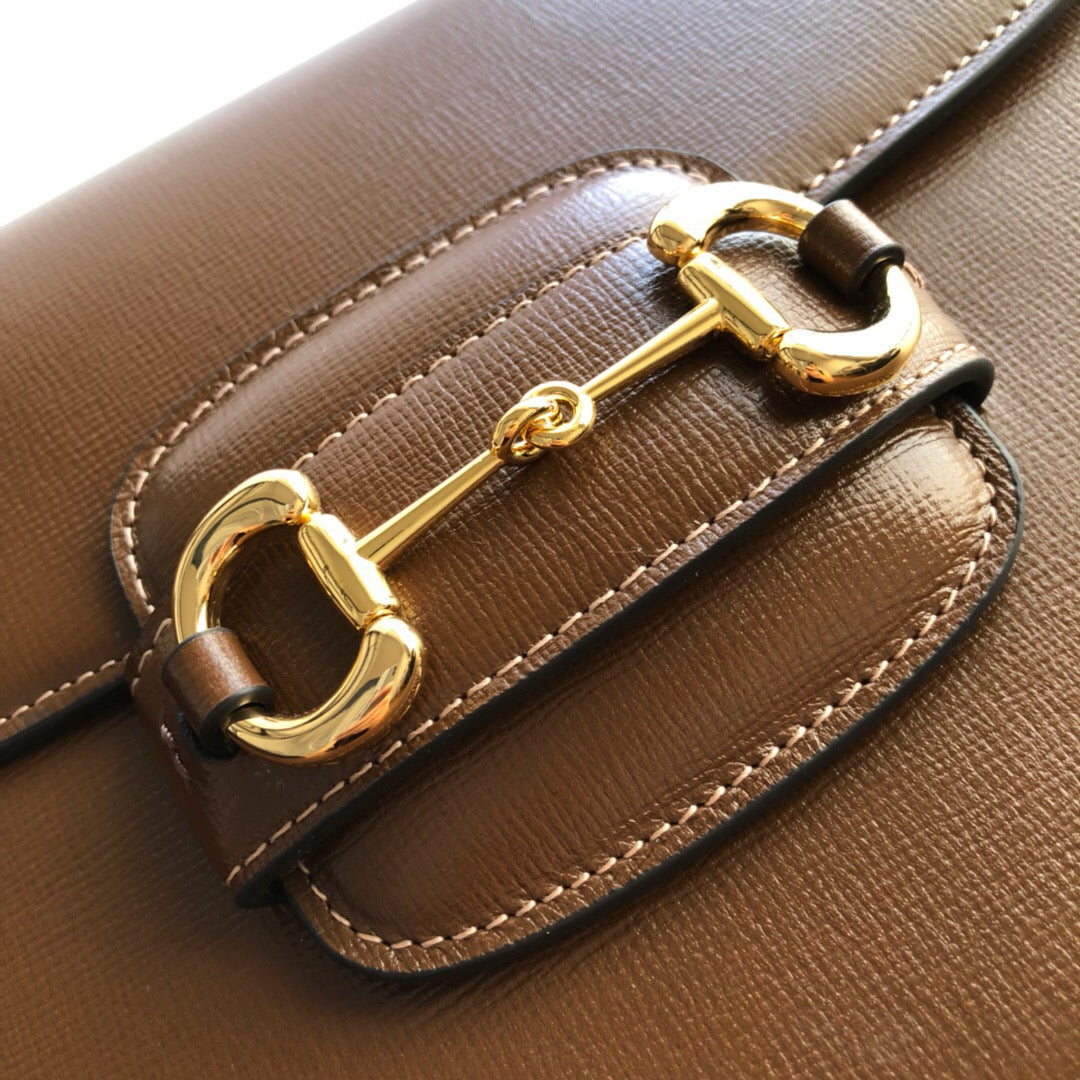 Horsebit 1955 Medium Leather Shoulder Bag Brown 25Cm 602204 1DB0G 2361 Horsebit 1955 Bag