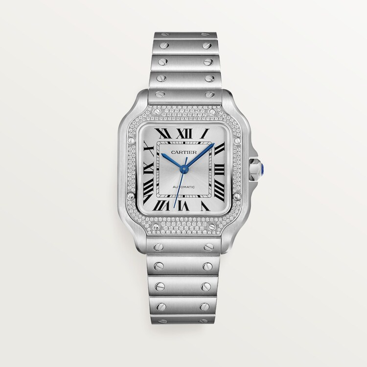Unworn wrist watch Santos de wrist watch, Stainless Steel, 35.1mm, Ref# W4SA0005, box and papers watch