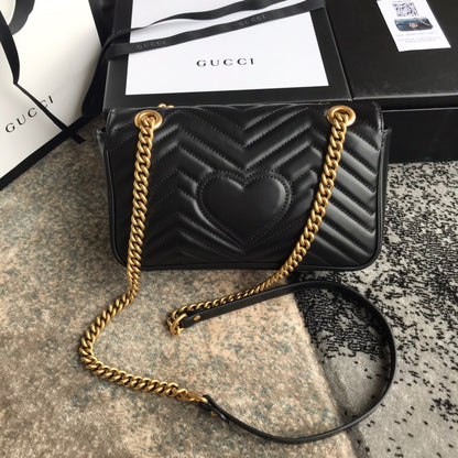 GG Marmont Mini Matelasse Leather Shoulder Bag Black 22Cm 446744 DTDIT 1000 MARMONT Bag