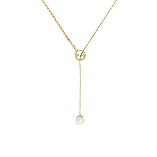 Blondie Pearl Drop Necklace Gold 60 Cm 774689 I4620 8078 Blondie Bag