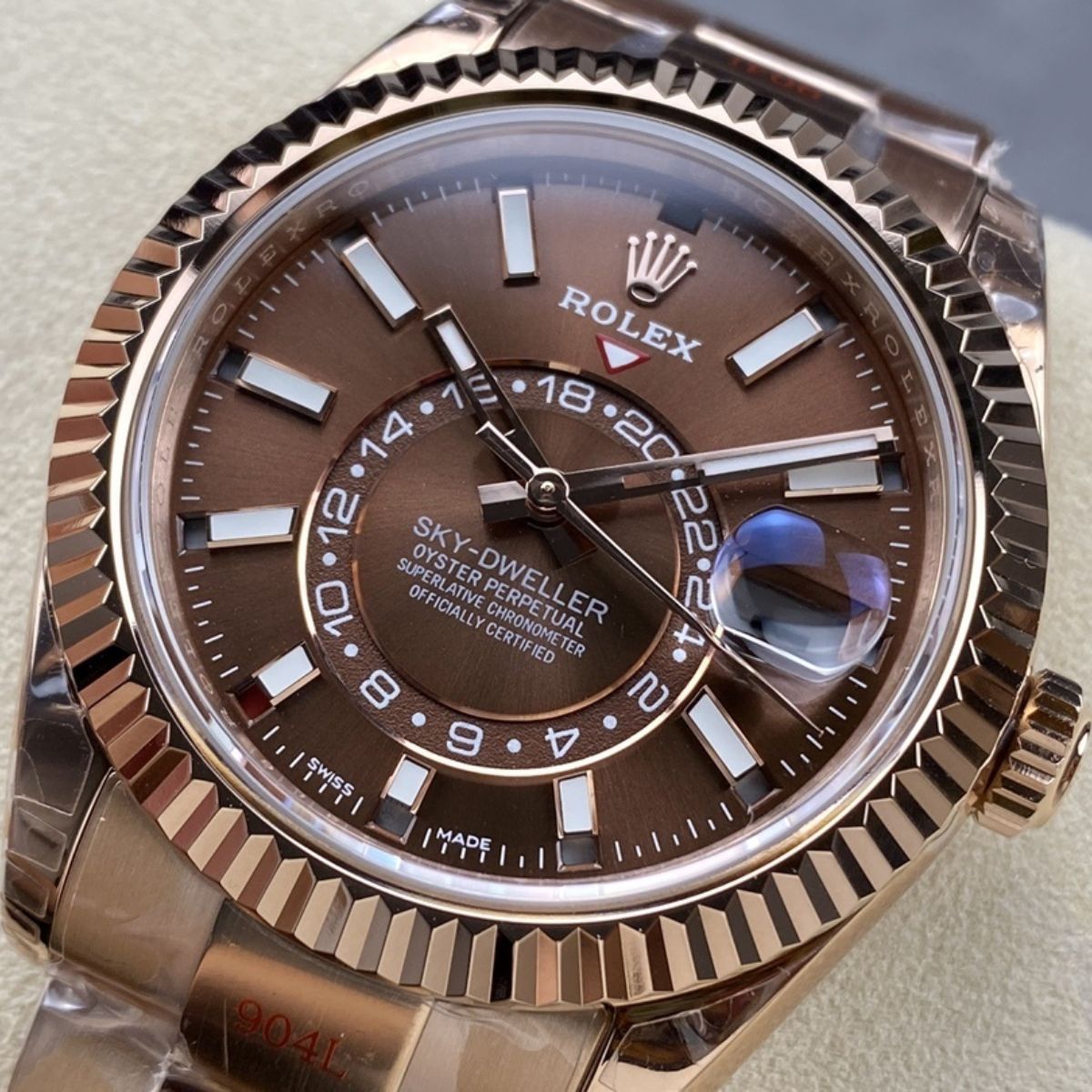 [Super Clone] Regency Dual Time 42 mm Timeless Fluted Bezel Chocolate Dial 336935 3292