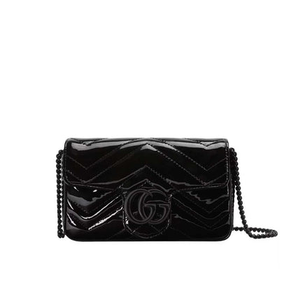 GG Marmont Mini Patent Leather Shoulder Bag Black 17Cm 476433 AACDE 1000 MARMONT Bag