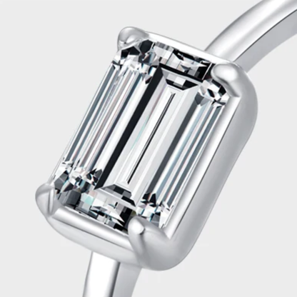 Elegant Rectangle CZ Ring – 925 Sterling Silver