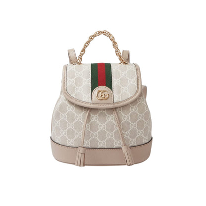Ophidia Mini GG Supreme Canvas Backpack Cream 20Cm OPHIDIA Bag