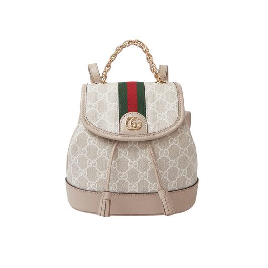 Ophidia Mini GG Supreme Canvas Backpack Cream 20Cm OPHIDIA Bag