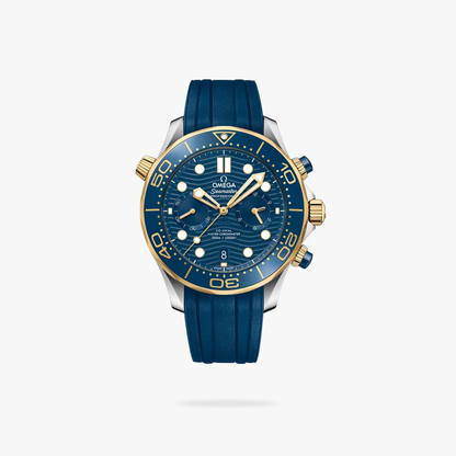 Celestial Seafarer Diver 300M Chronograph 44mm Steel Yellow Gold On Rubber Strap Blue Dial 3695