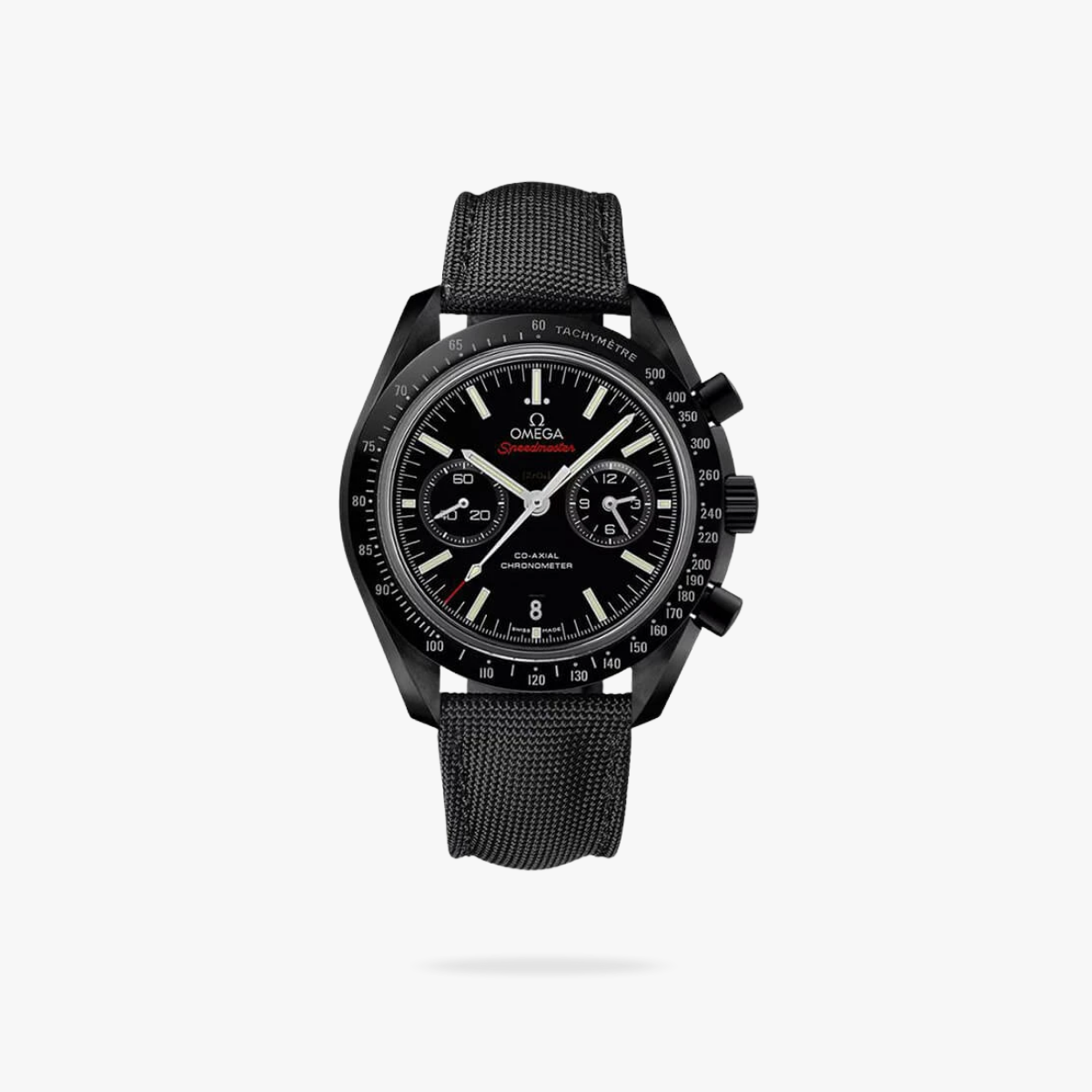 Celestial Chronograph Dark Side Of The Moon 44mm Black Ceramic On Nylon Strap Black Dial 4115