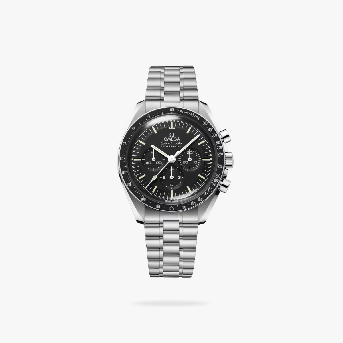 Celestial Moon Chronograph Co Axial 42mm Steel On Steel Black Dial 4956