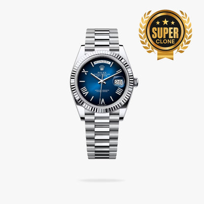 [Super Clone] Regency Weekday 40 mm Weekday Fluted Bezel Blue ombre Dial 228236 5756