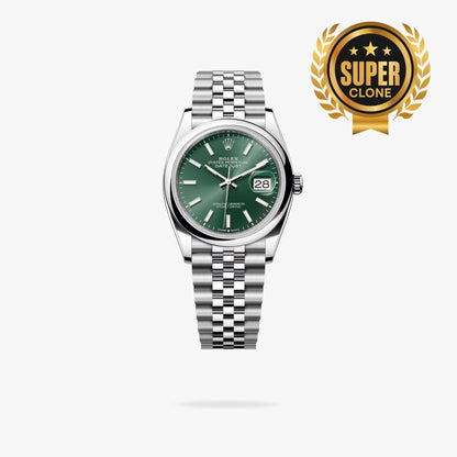 [Super Clone] Regency Classic Date 36 mm Five-Link Domed Bezel Mint green Dial 126200 5835