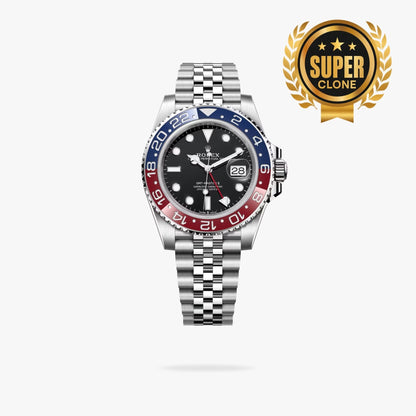 [Super Clone] Regency Traveller Traveller 40 mm Five-Link Red and blue Bezel Black Dial 126710BLRO 8790