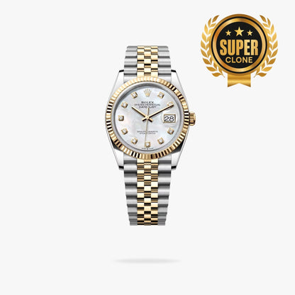 [Super Clone] Regency Classic Date 36 mm Five-Link Fluted Bezel White mother of pearl Dial 126233 1109