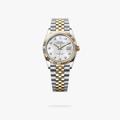 Regency Classic Date 36 mm Five-Link Fluted Bezel White mother of pearl Dial 126233 9298