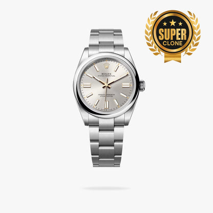 [Super Clone] Regency Timeless Perpetual 41 mm Timeless Trapeze Bezel Silver Dial 134300 8649