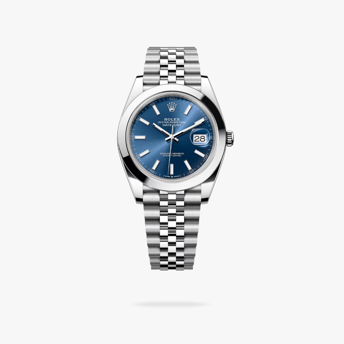 Regency Classic Date 41 mm Five-Link Smooth Bezel Bright blue Dial 126300 9079