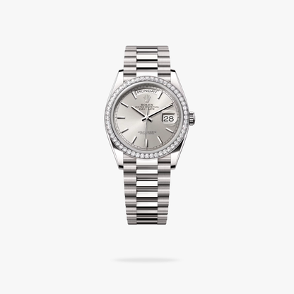 Regency Weekday 36 mm Weekday Brilliant diamond set Bezel Silver Dial 128349RBR 3372