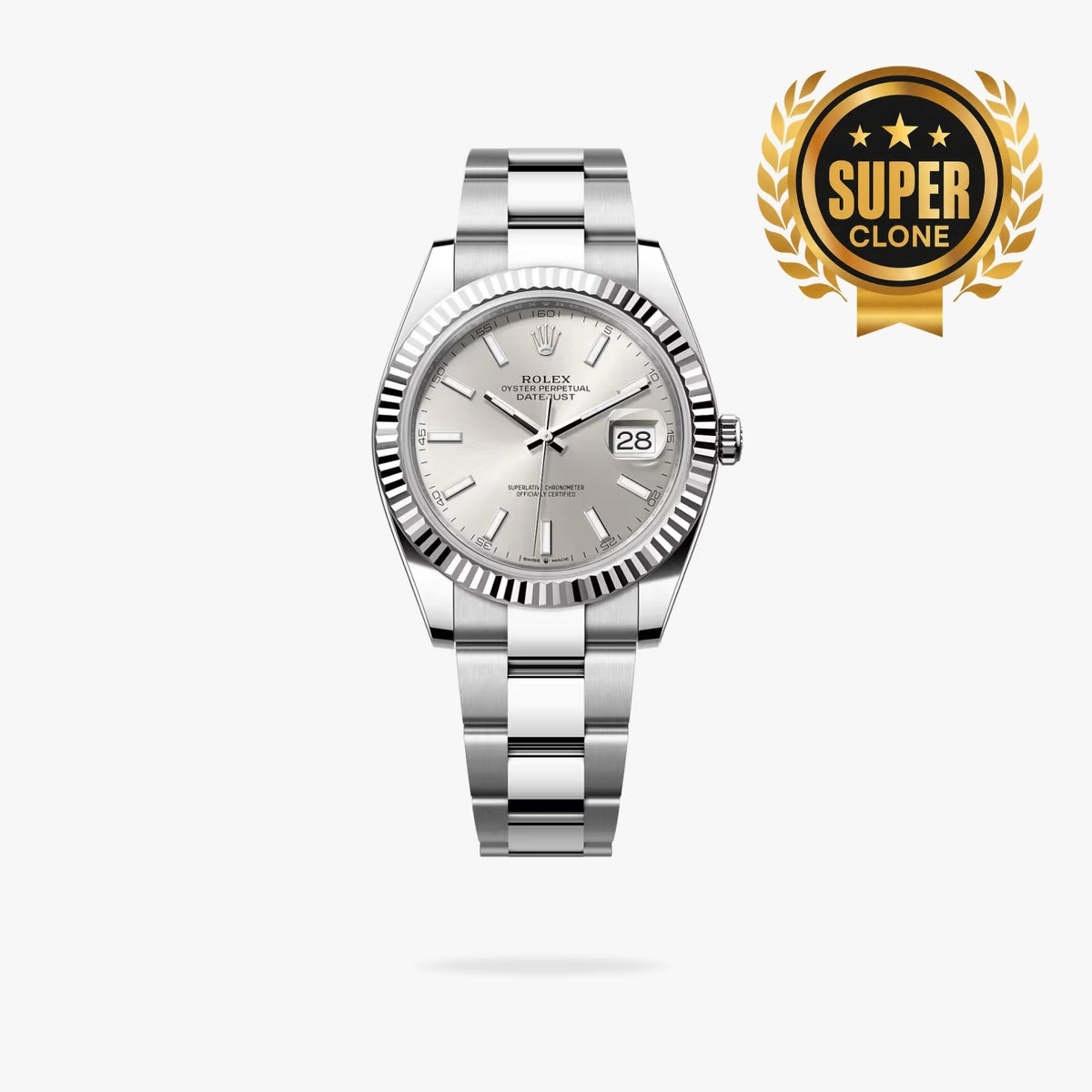 [Super Clone] Regency Classic Date 41 mm Timeless Fluted Bezel Silver Dial 126334 9532