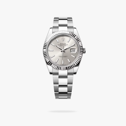 Regency Classic Date 41 mm Five-Link Fluted Bezel Silver Dial 126234 2784