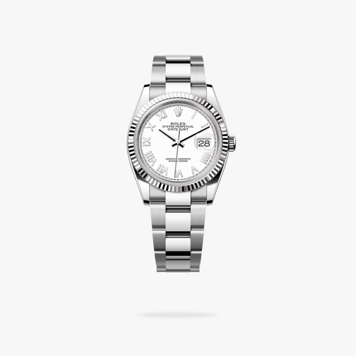 Regency Classic Date 36 mm Timeless Fluted Bezel White Dial 126234 6059