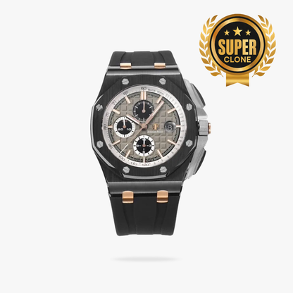 [Super Clone] Prestige Atelier Coastal Sport Chronograph 44mm Grey Dial Black Ceramic Rose Gold 2067