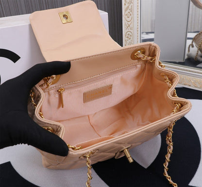 Mix Accordion Quilted Glazed Leather Flap Bag Pink 23cm 22 New Collection Bag Flap Bag