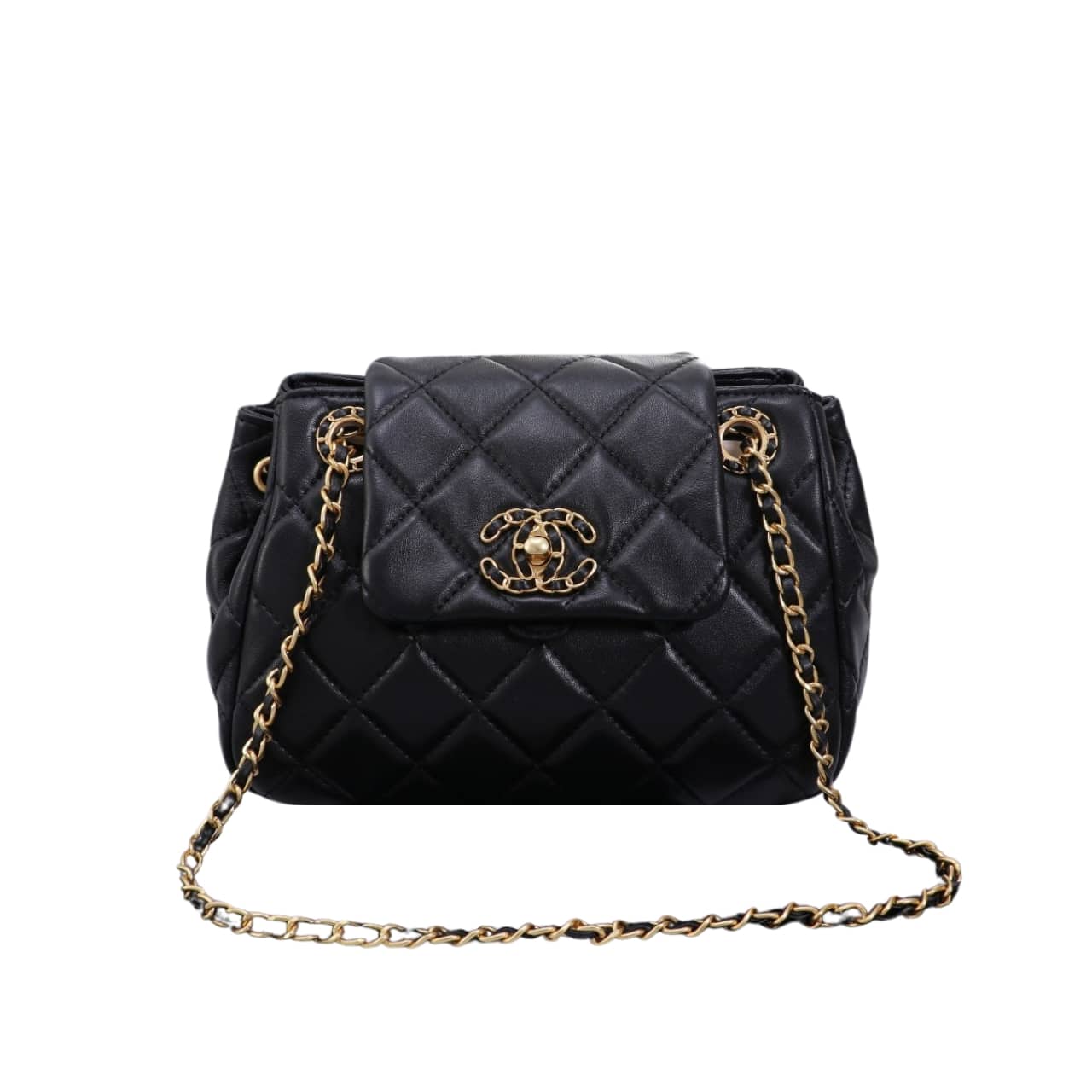 Mix Accordion Quilted Glazed Leather Flap Bag Black 23cm 22 New Collection Bag Flap Bag