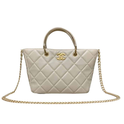 Small Smooth Leather Shopping Tote Bag White 25cm AS4188 22 New Collection Bag Shopping Bag