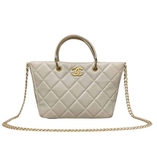 Small Smooth Leather Shopping Tote Bag White 25cm AS4188 22 New Collection Bag Shopping Bag