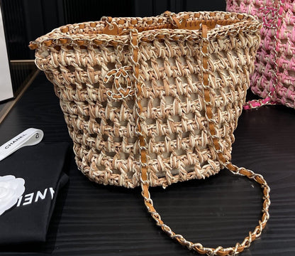 Shopping Small Crochet Tote Bag Beige 27cm 22 New Collection Bag Shopping Bag