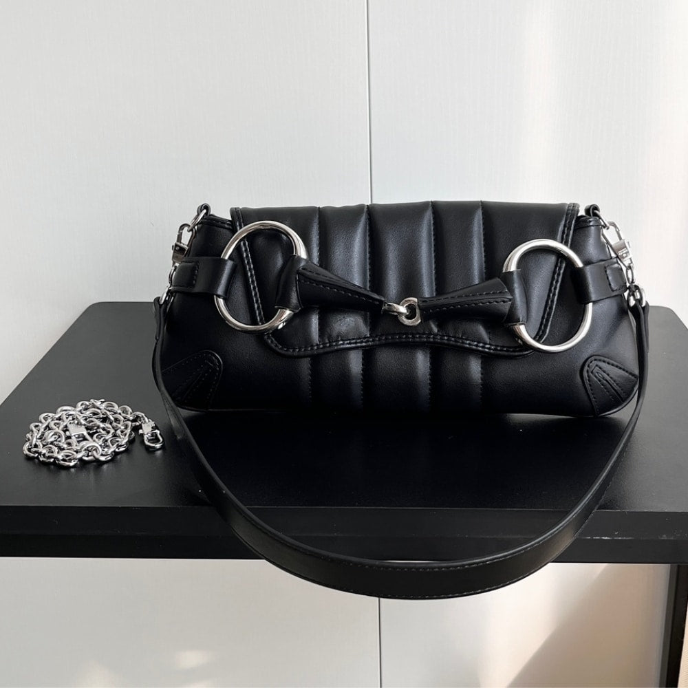 Horsebit Small Leather Shoulder Bag Black 27Cm 764255 Aacu1 1000 Horsebit 1955 Bag