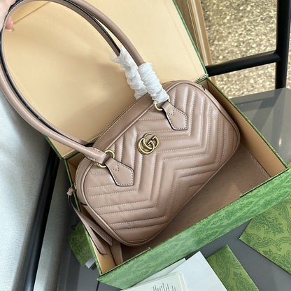 GG Marmont Small Matelasse Leather Top Handle Bag Pink 25Cm MARMONT Bag