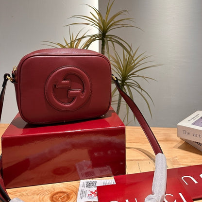Blondie Mini Leather Shoulder Bag Rosso Ancora Red 20Cm 820429 Aaedb 6207 Blondie Bag