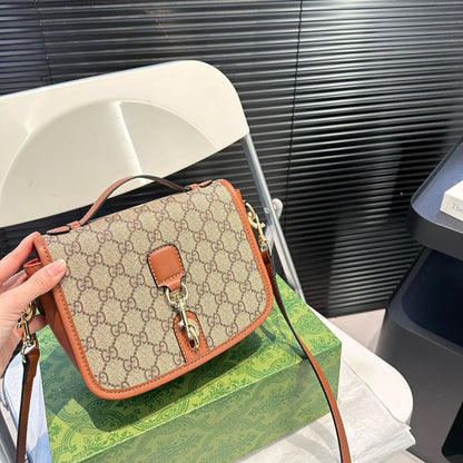 GG Emblem Mini GG Monogram Shoulder Bag Beige And Brown 20Cm ‎815211 Fad6L 9758 Emblem Bag