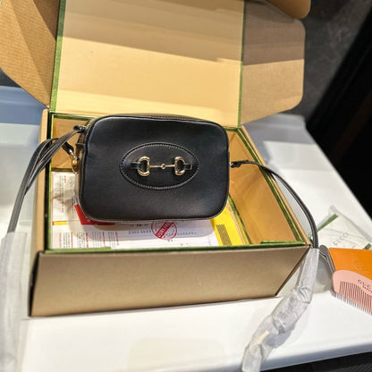Horsebit 1955 Mini Leather Shoulder Bag Black 18Cm 760196 1Aaqd 1000 Horsebit 1955 Bag