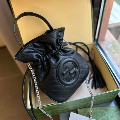 Blondie Mini Leather Bucket Bag Black 19Cm 760313 Aacp7 1000 Blondie Bag