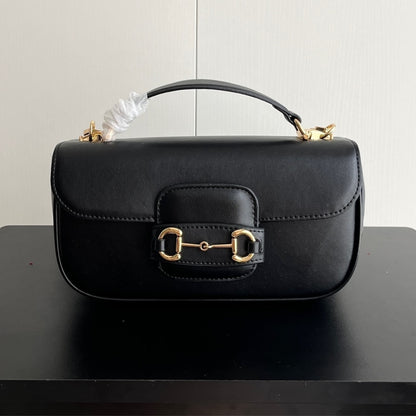 Horsebit 1955 Small Leather Top Handle Bag Black 22Cm ‎815206 Aaefh 1000 Horsebit 1955 Bag