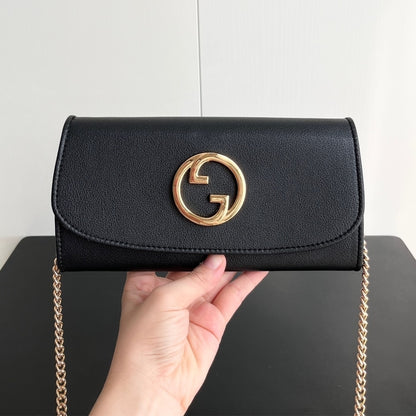 Blondie Leather Chain Wallet Bag Black 21Cm ‎725215 Uxx0G 1000 Blondie Bag