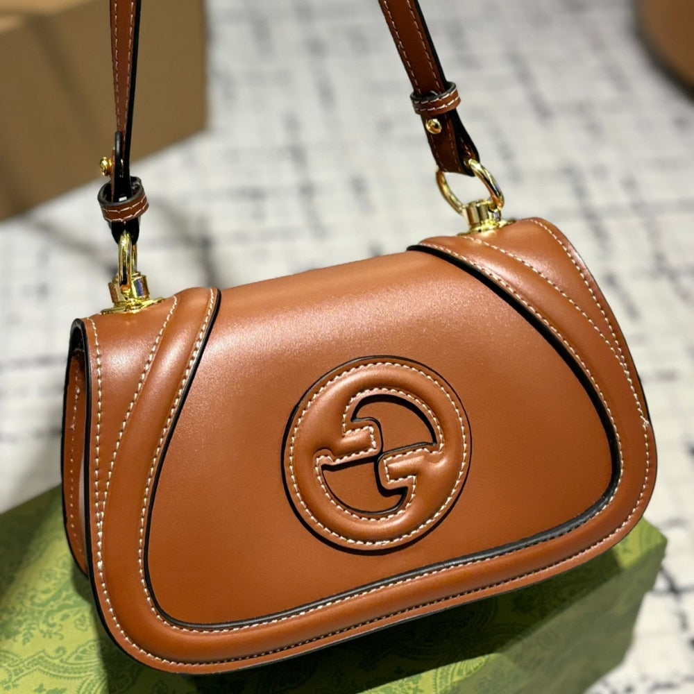 Blondie Mini Leather Shoulder Bag Brown 22Cm 815700 AAEC2 2718 Blondie Bag